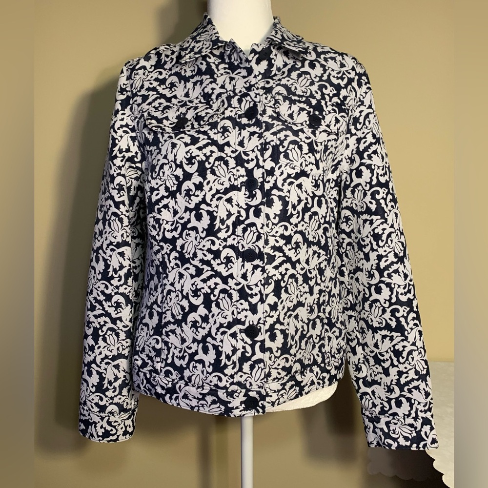EUC Jacket: Soft, Brocade Paisley, Style of a Jeans Jacket, Jones New York